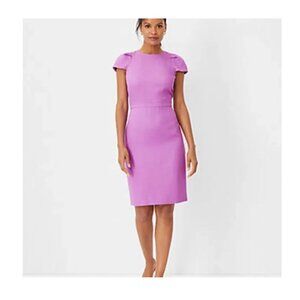 Ann Taylor Purple Cap Sleeve Sheath Dress Size 0